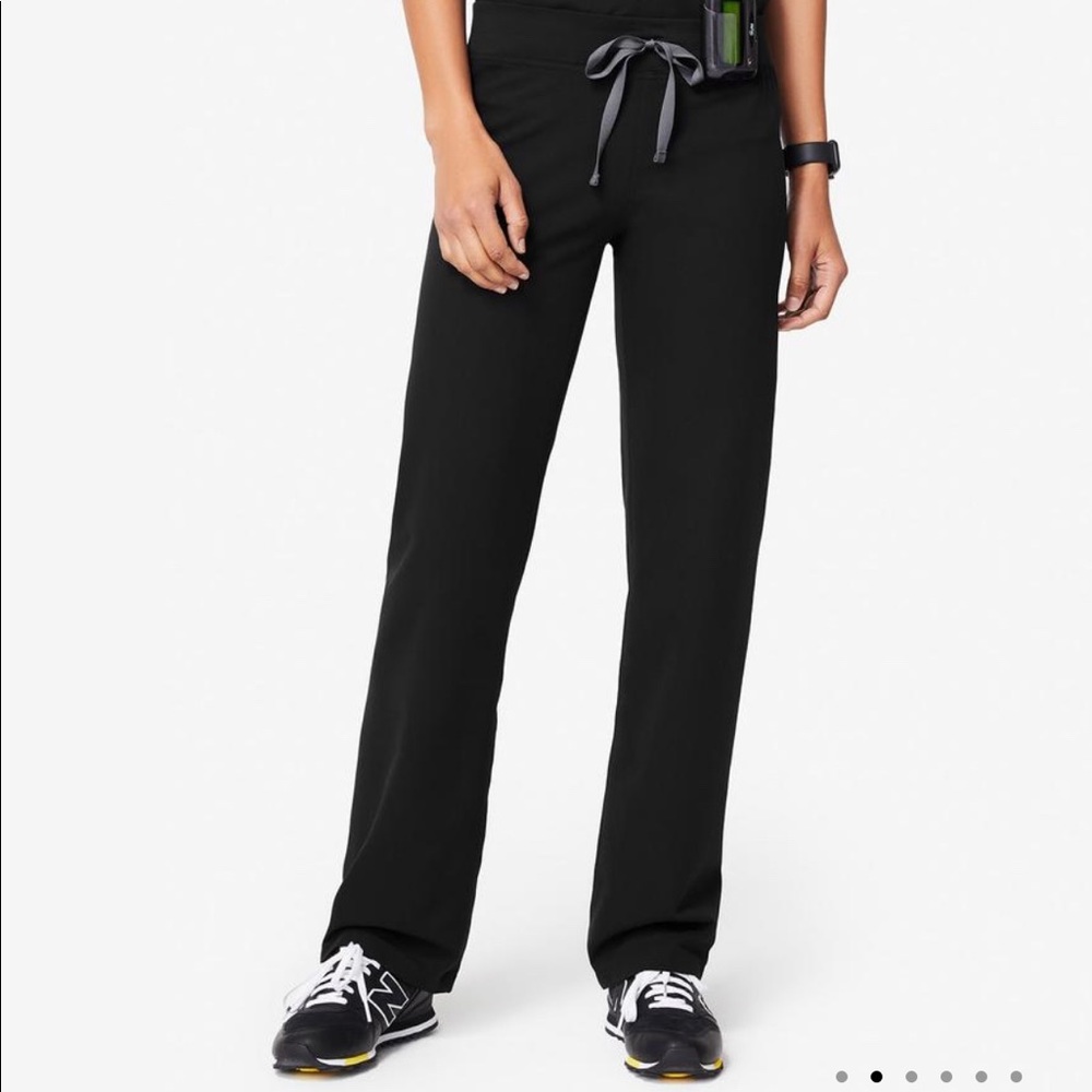Figs Livingston Black Scrub Pant in Medium Tall